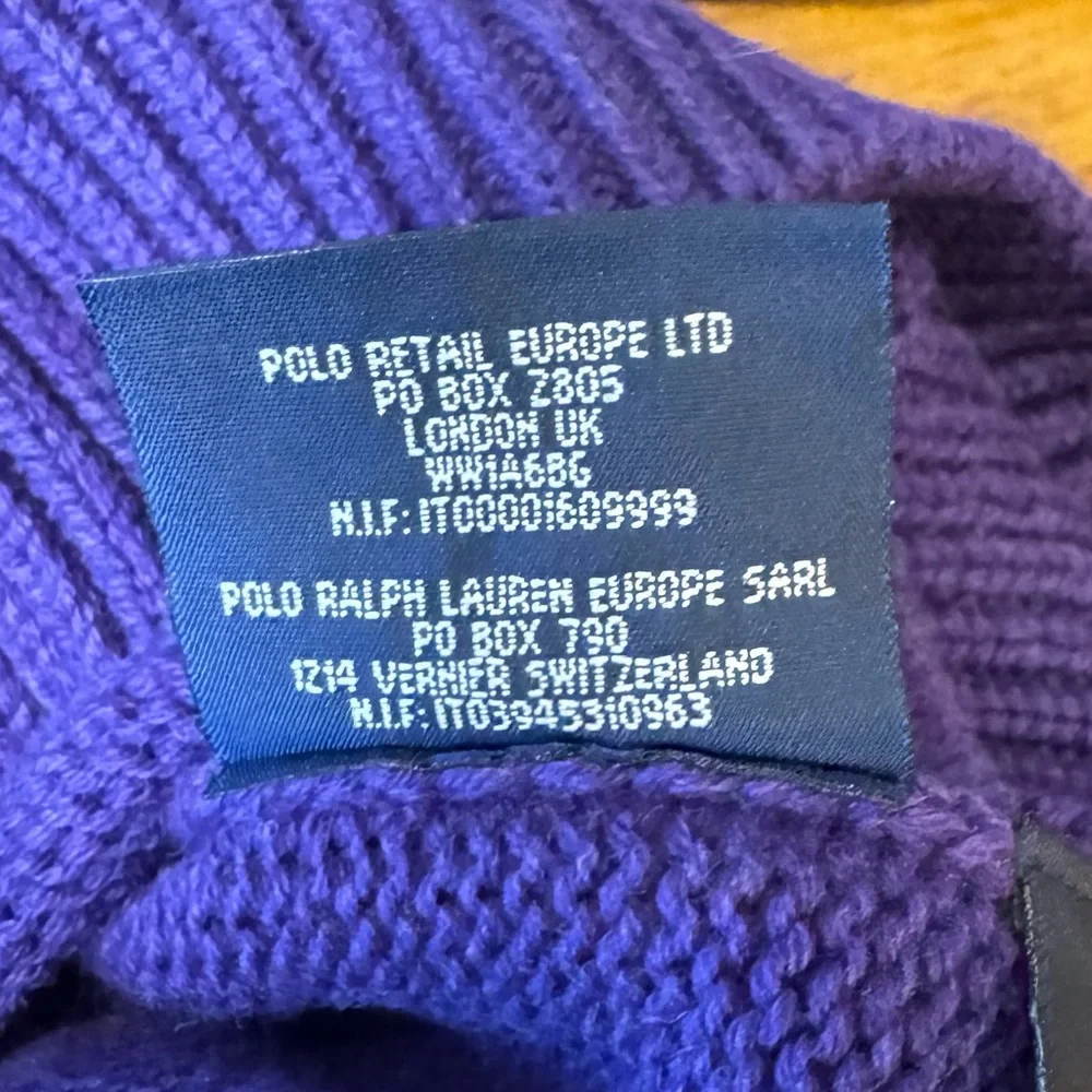 Vintage Ralph Lauren Sweater Girls’ Large Purple w. Patterned Collar